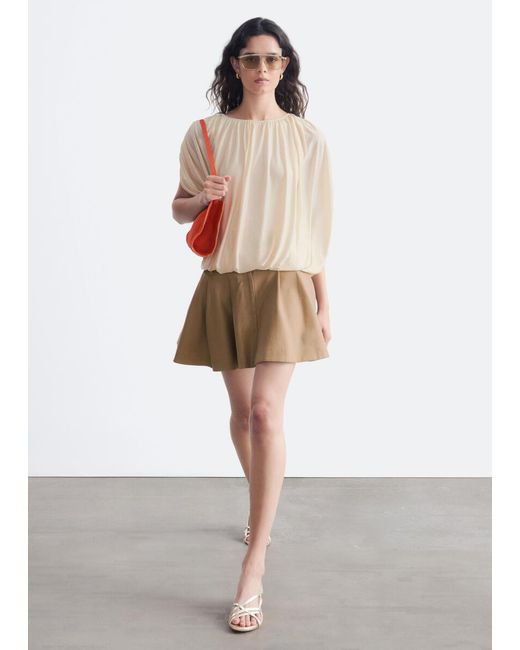 & Other Stories Natural Draped Jersey Top