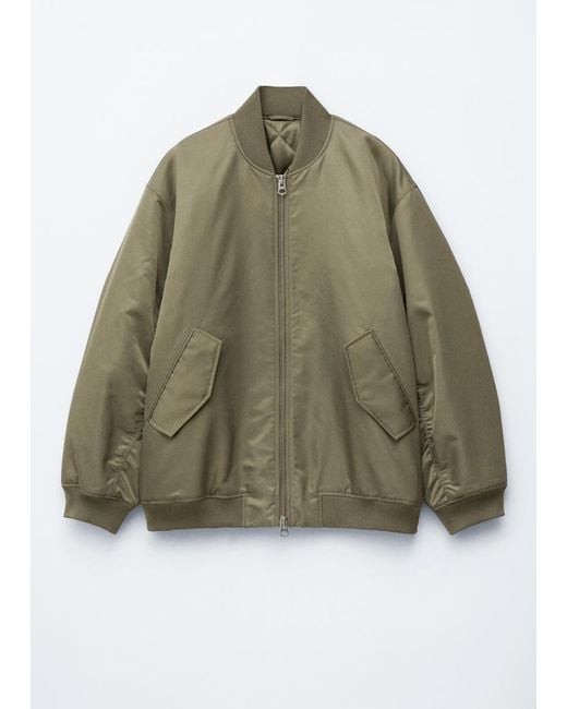 & Other Stories Blue Long Bomber Jacket
