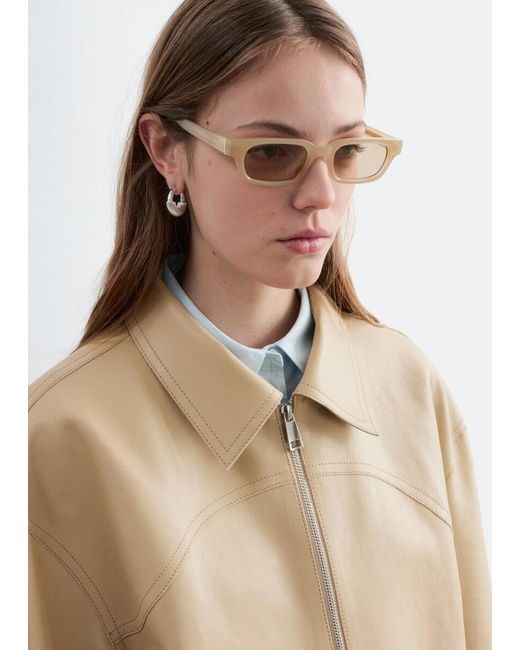 & Other Stories Natural Relaxed Leather Jacket