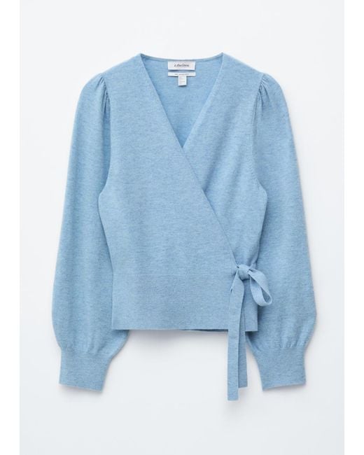 & Other Stories Blue Merino Wool Wrap Cardigan