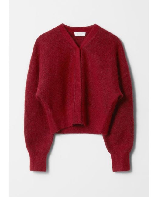 & Other Stories Red Gerippte Strickjacke Aus Mohair-Mix