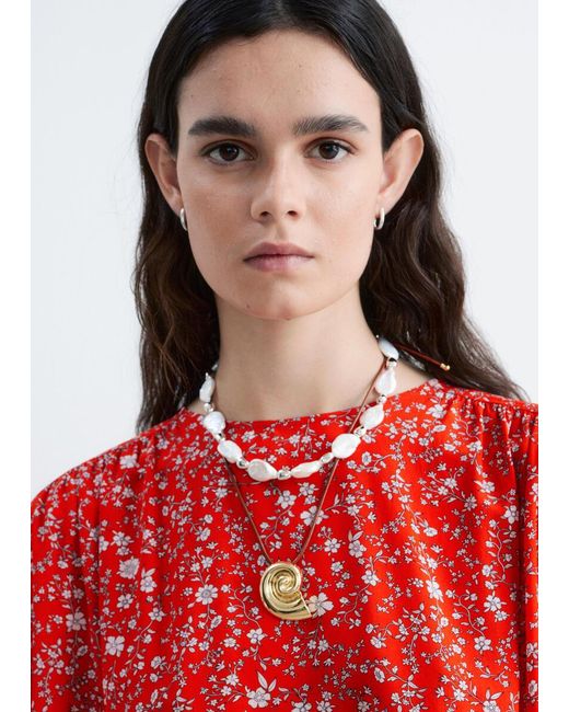 & Other Stories Gathered Crepe Blouse