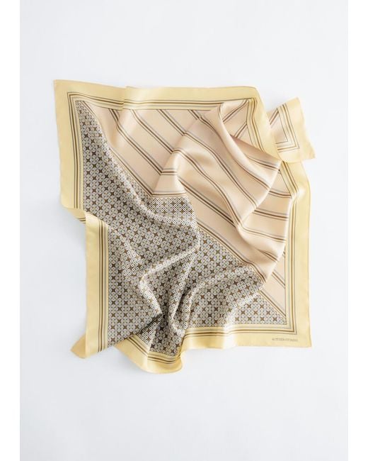 & Other Stories White Printed Silk Scarf