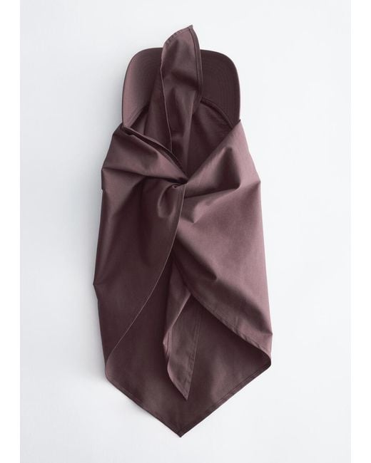 & Other Stories Brown Cotton Scarf Cap
