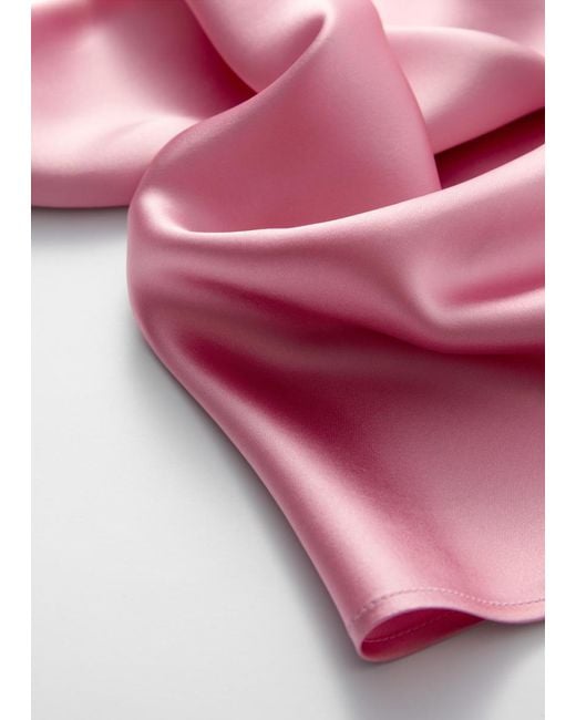 & Other Stories Pink Sleeveless Satin Midi Dress