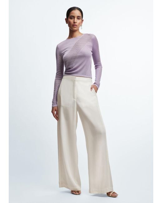 & Other Stories Purple Contrast-panel Knit Top