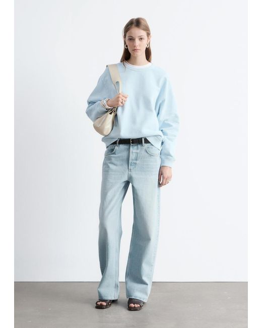 & Other Stories Blue Oversized Cotton-Jersey Sweatshirt