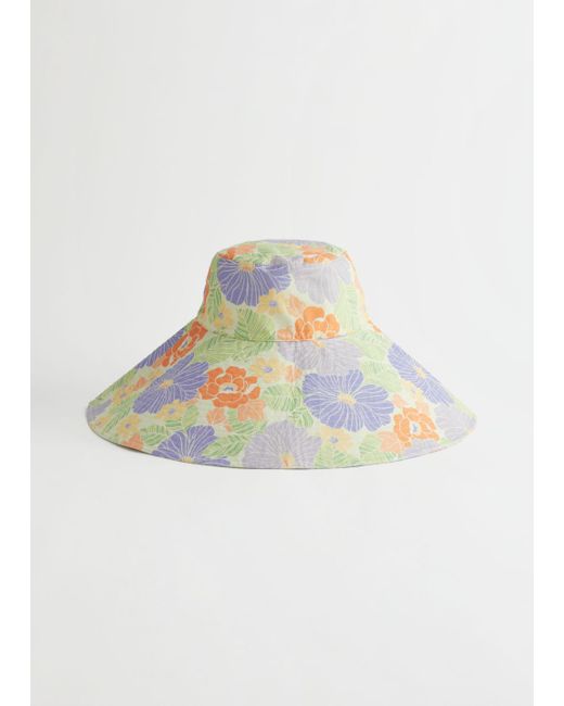 Printed Cotton Bucket Hat in Purple | Lyst
