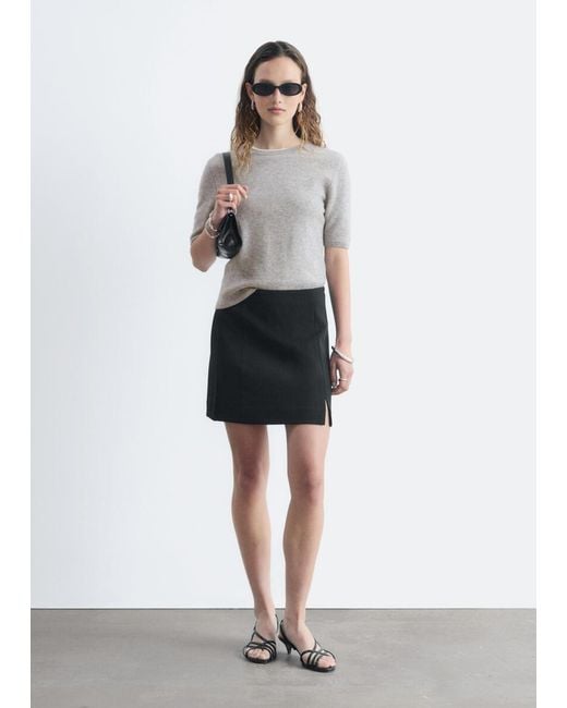 & Other Stories Black High-Waist Mini Skirt