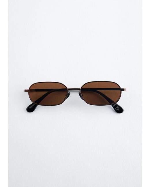& Other Stories Brown Slim Rectangular Sunglasses
