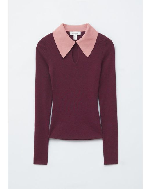 & Other Stories Purple Keyhole Collar Top