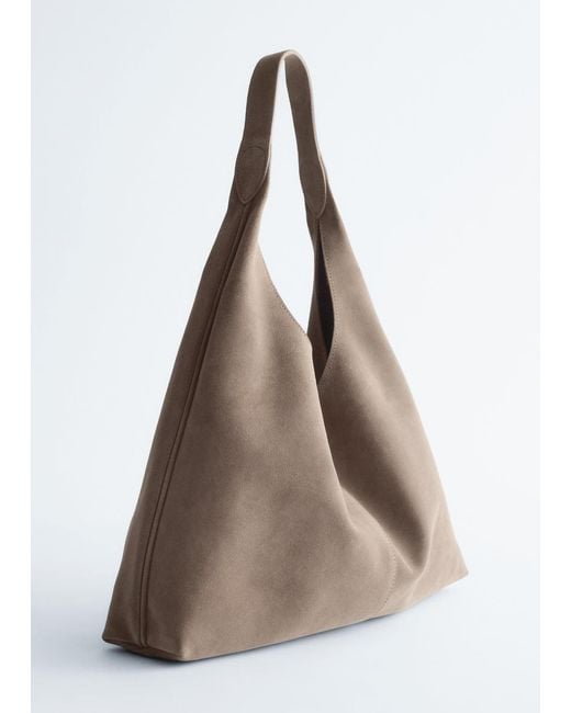 & Other Stories Brown Large Suede Tote Bag