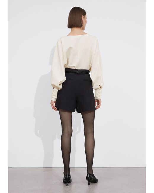 & Other Stories White Tailored Shorts