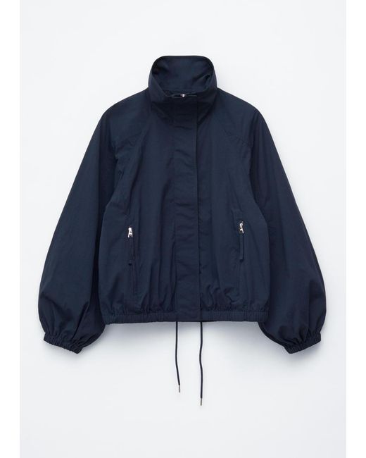 & Other Stories Blue Stand-Collar Drawstring Jacket