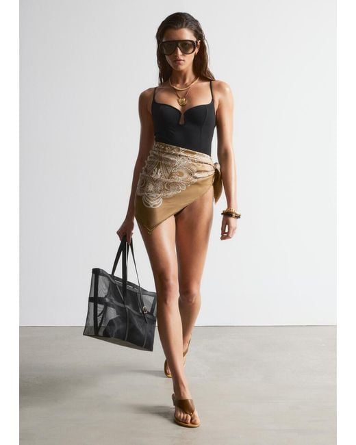 & Other Stories Black Triangle-Cut Swimsuit
