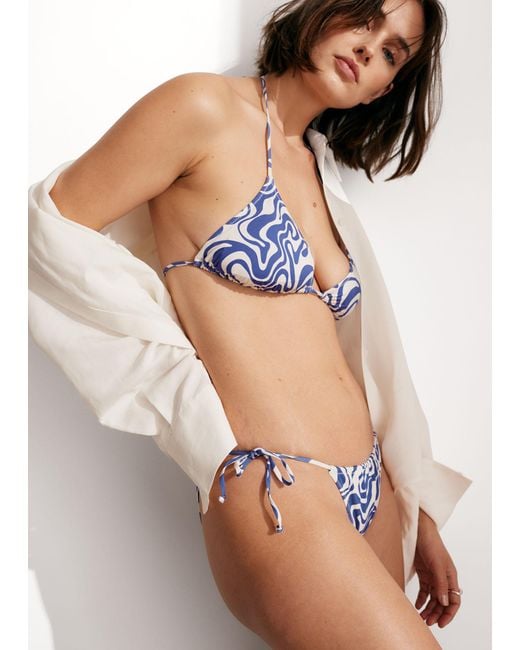 & Other Stories Blue Bow-detailed Bikini Briefs