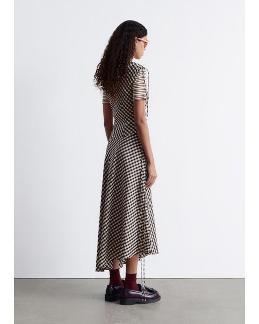 & Other Stories White Asymmetric Boatneck Midi Dress