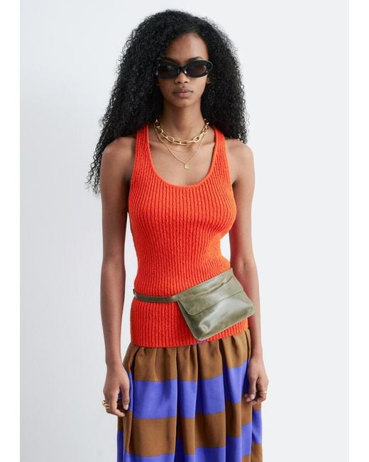 & Other Stories Red Cotton Racerback Top