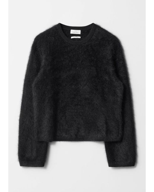 & Other Stories Black Pullover Aus Gebürstetem Kaschmir
