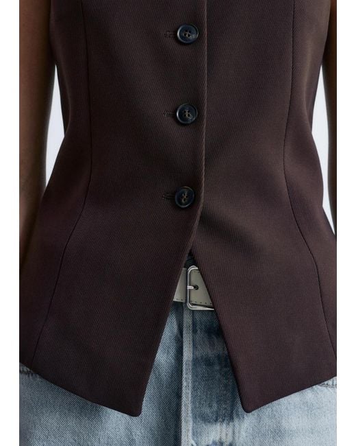 & Other Stories Brown Tailored Vest