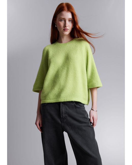 & Other Stories Green Knit T-shirt