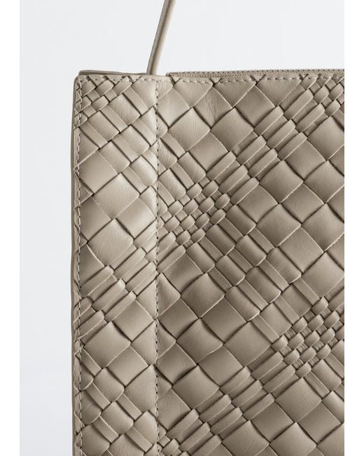 & Other Stories Natural Braided Leather Crossbody Bag