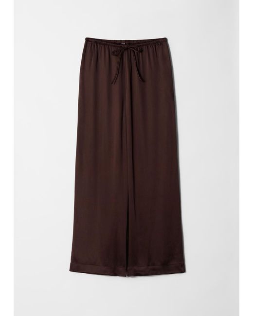 & Other Stories White Drawstring Satin Trousers