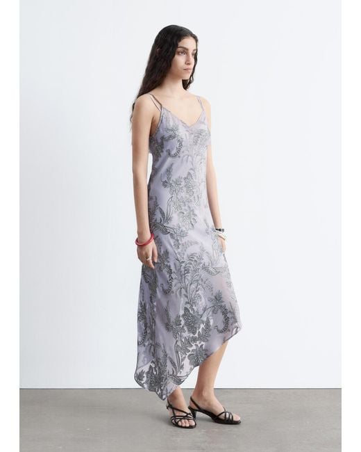 & Other Stories White Floral Strap Midi Dress