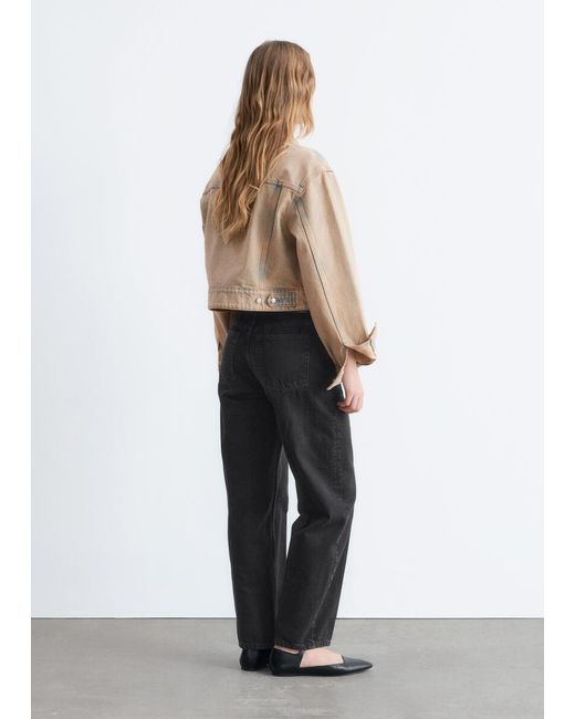 & Other Stories White Cropped Overdye Denim Jacket