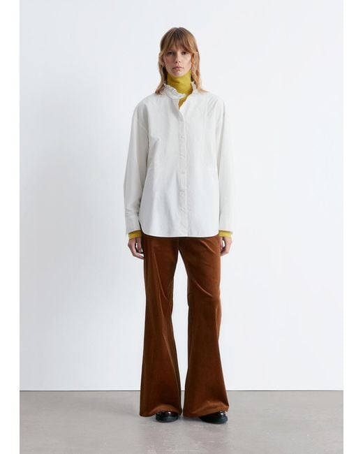 Chemise Longue En Coton À Col Montant & Other Stories en coloris White