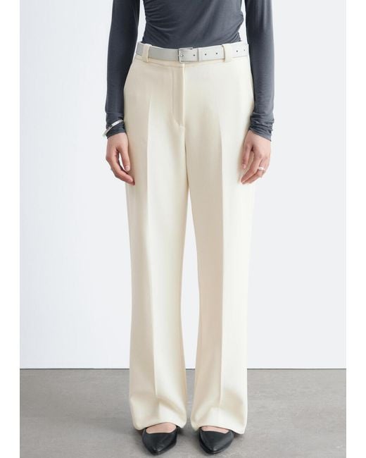 & Other Stories White Straight Press-Crease Trousers