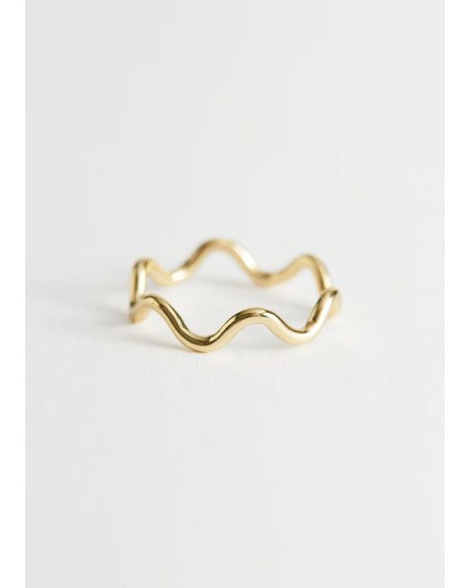 & Other Stories White Delicate Wave Ring