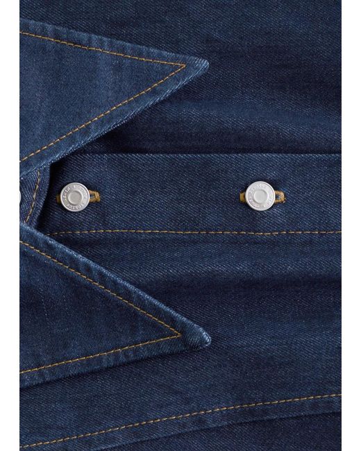 & Other Stories Blue Topstitched Denim Shirt