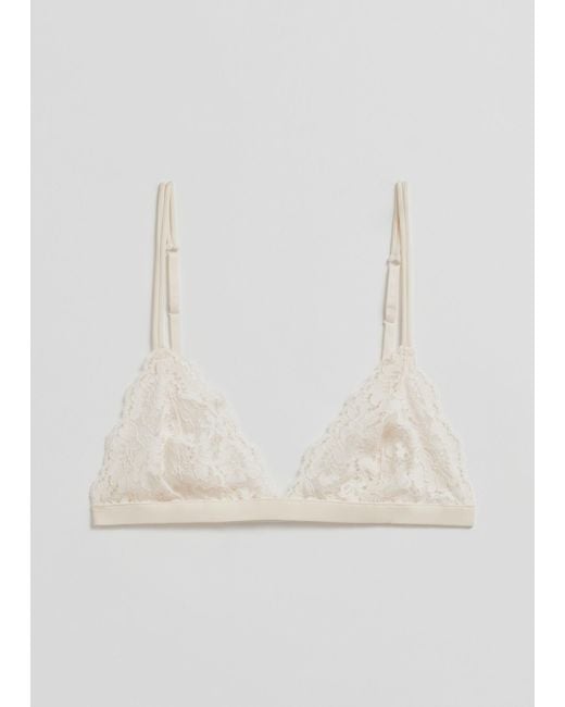 & Other Stories White Scalloped Lace Soft Bra