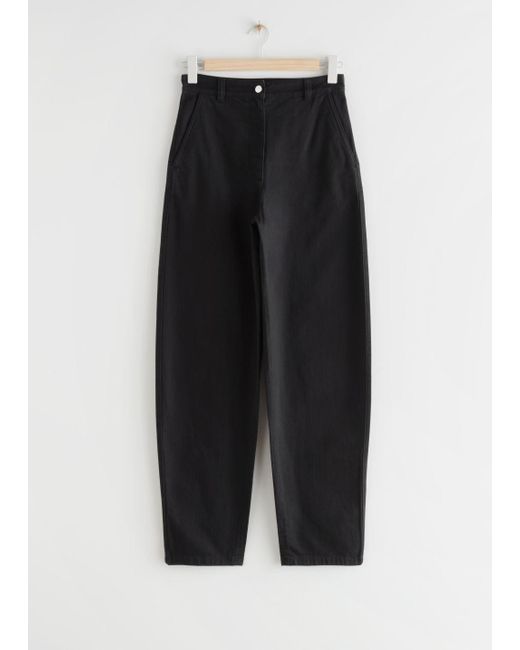& other stories wide leg trousers in green check