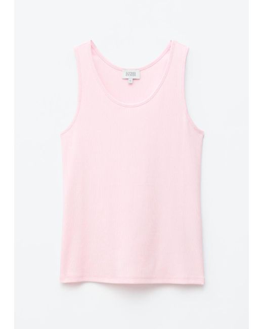 & Other Stories Pink Ribbed Cotton Tank Top