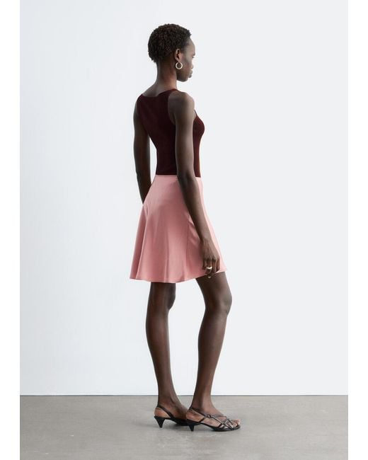 & Other Stories Pink Bias-Cut Mini Skirt