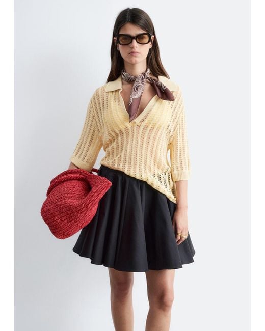 & Other Stories White Cotton Circle Mini Skirt