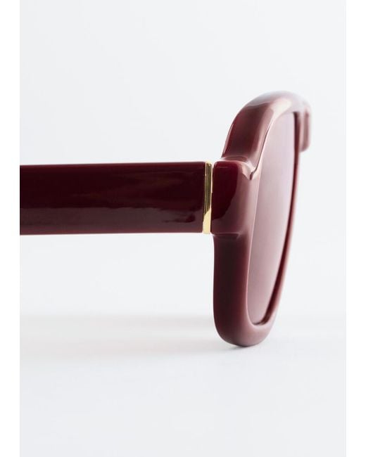 & Other Stories Brown Square-Frame Aviator Sunglasses