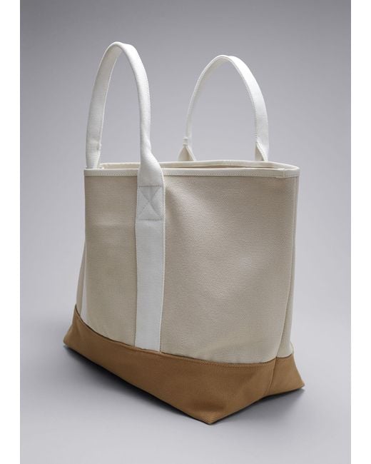 & Other Stories Gray Large Canvas Tote
