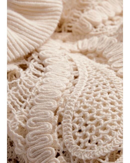 & Other Stories Natural Paisley-Crochet Blouse