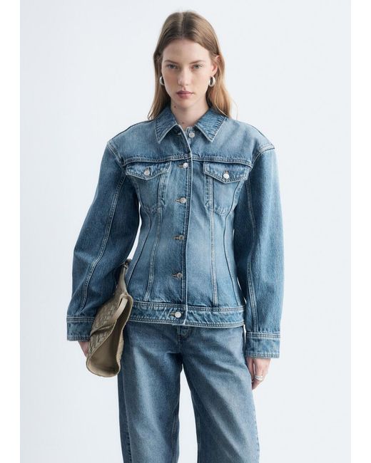 & Other Stories Blue Sculpted Denim Jacket