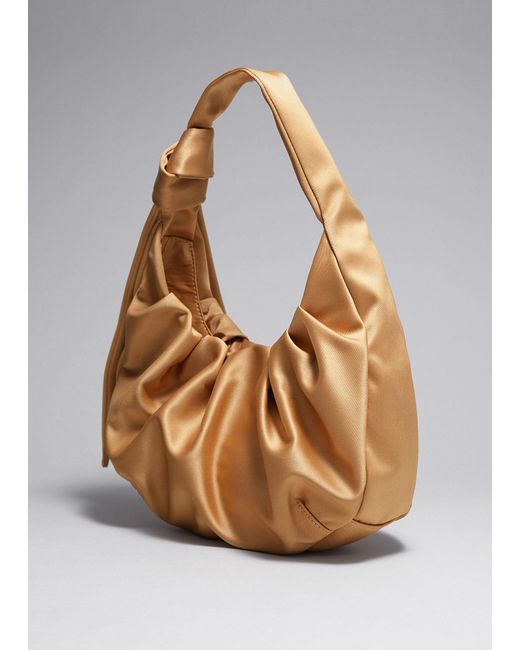 & Other Stories Yellow Satin Shoulder Bag
