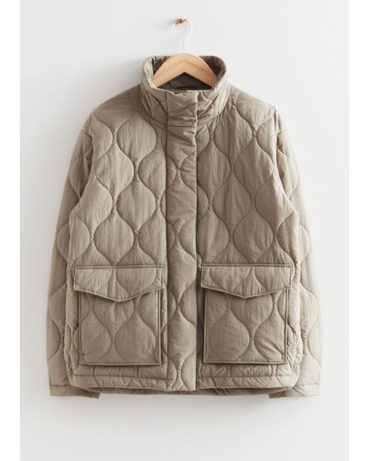 & Other Stories Oversized Wave Quilted Jacket in Natural Lyst