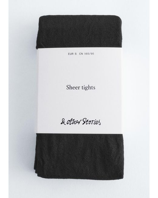 & Other Stories Black Sheer Lace Tights