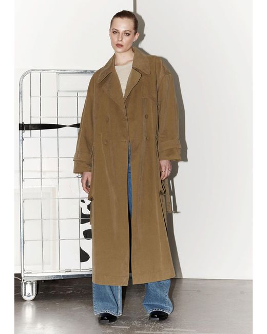 & Other Stories Natural Flap-pocket Trench Coat