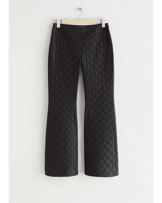& Other Stories Flared Padded Outdoor Trousers in Black | Lyst Canada