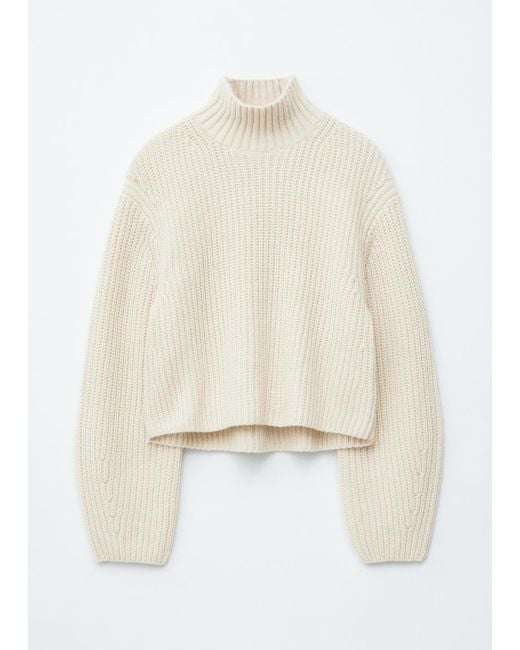 & Other Stories Natural Cropped Turtleneck Jumper