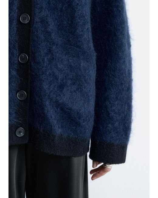 & Other Stories Blue Oversized Mohair-Blend Cardigan