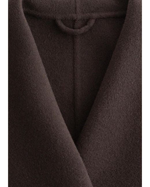 & Other Stories Brown Shawl-Collar Wool Maxi Coat